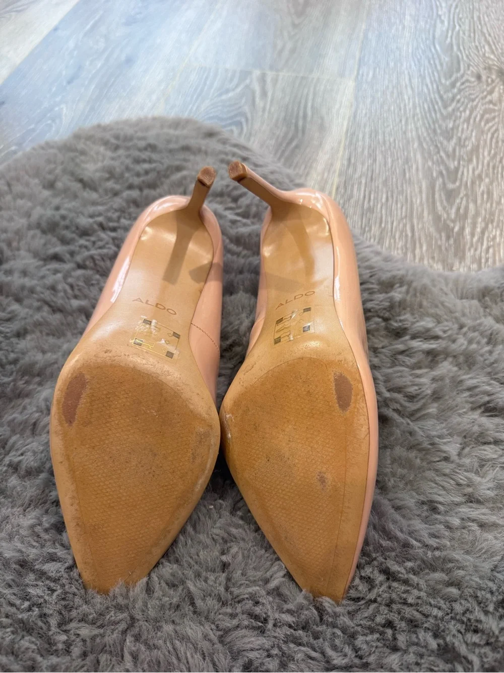 Aldo Patent Pointed Toe Pumps in Blush